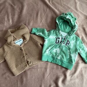 GAP OLD NAVY Boy 0-3 Months Hoodie Sweater Cardigan Bundle